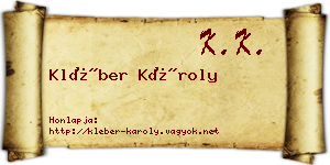 Kléber Károly névjegykártya