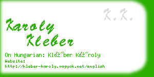 karoly kleber business card